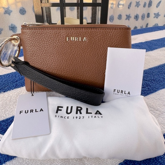 Furla Handbags - Furla Brown and Black Wristlet Clutch
